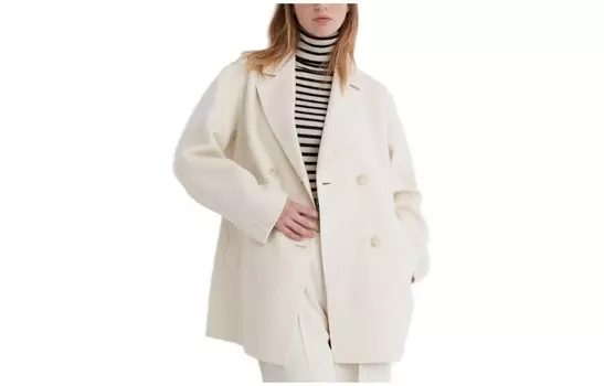 Пальто женское молочно-белое Uniqlo