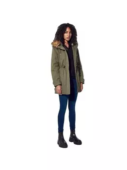Пальто женское с цветком Kaporal, зеленый