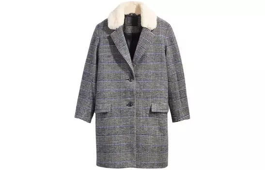 Пальто женское серое в клетку Levi’S