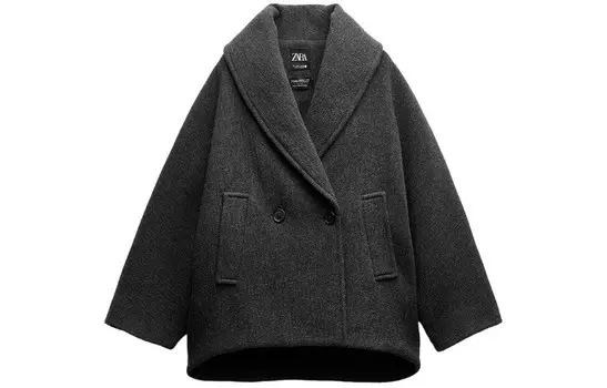 Пальто женское серое Zara