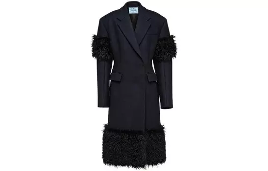 Пальто женское темно-синее Prada