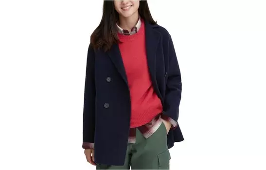 Пальто женское темно-синее Uniqlo