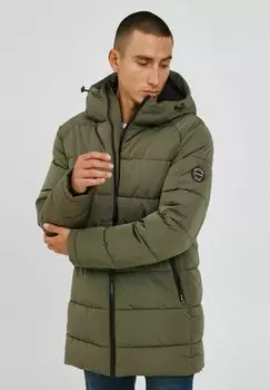 Пальто зимнее Indicode Jeans с капюшоном, хаки