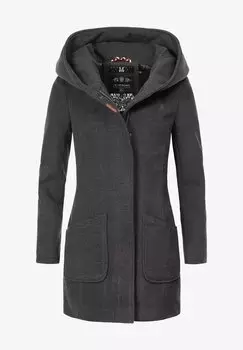 Пальто зимнее Marikoo с капюшоном, антрацитовый