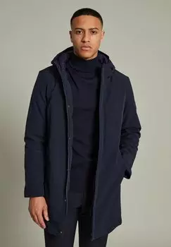 Пальто зимнее Matinique с капюшоном, синий