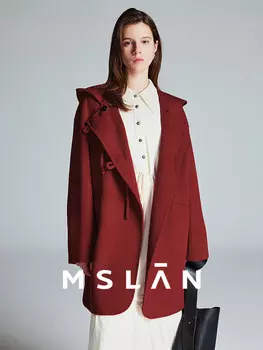 Пальто зимнее Mslan средней длины, красный