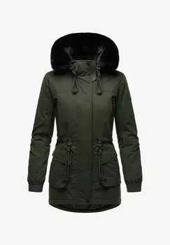 Пальто зимнее Navahoo с манжетами на рукавах, оливковый