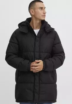 Пальто зимнее Solid с капюшоном, черный