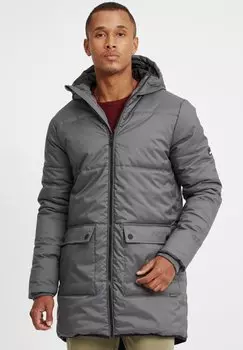 Пальто зимнее Solid с капюшоном, серый