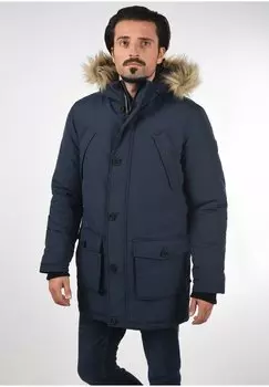Пальто зимнее Solid с нагрудными карманами, синий