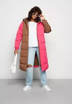 Пальто зимнее Yas, розовый/коричневый