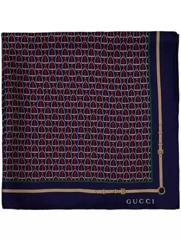 Палантин Gucci саржевого переплетения, синий