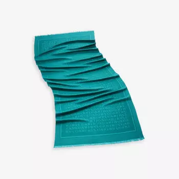 Палантин из шерсти и шелка с фирменным узором Lettere Maxi Bvlgari, зеленый