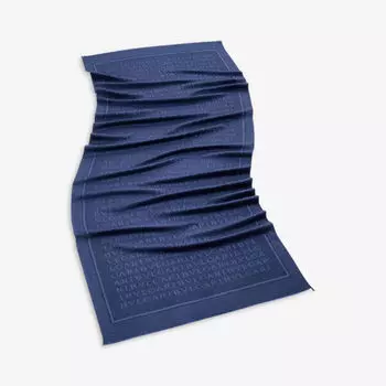 Палантин из шерсти и шелка с фирменным узором Lettere Maxi Bvlgari, синий