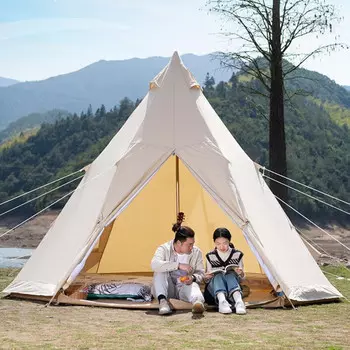 Палатка Beishan Wolf Cloud Top, портативная утолщенная непромокаемая уличная большая пирамида, 5-8 человек, 4*4 метра, хлопковая модель HJ