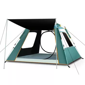 Палатка Beishan Wolf, полностью автоматическая, быстро открывающаяся, пляжная, для кемпинга, одна комната, одна гостиная, вентилируемая, виниловая, темно-зеленая, 210*210*135