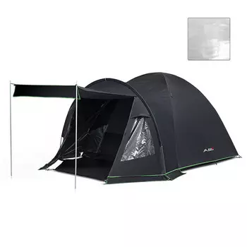 Палатка Beishan Wolf, утолщенная непромокаемая и солнцезащитная портативная складная палатка для кемпинга, специально для 4-6 человек Yihe-черный + влагостойкий коврик HJ