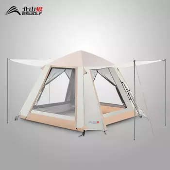 Палатка BSWolf, полностью автоматическая сетчатая палатка для кемпинга, двухслойная палатка для кемпинга, непромокаемая ZL053, обновленная облачно-серая палатка
