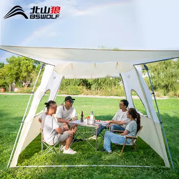 Палатка BSWolf, утолщенная непромокаемая и водонепроницаемая палатка для кемпинга, двойная пляжная защита от солнца, 5 человек, 8 человек, цвет хаки