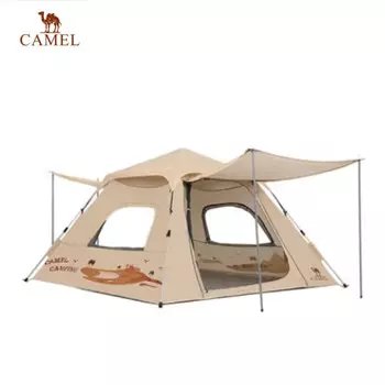 Палатка Camel, складная, полностью автоматическая, утолщенная, устойчивая к солнцу и дождю, 133BA6B044, песочного цвета, 5-6 человек, на открытом воздухе