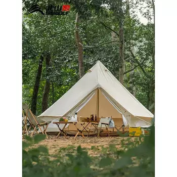 Палатка для кемпинга Bisinna Golden Dome [палатка в хлопковом стиле] - зыбучие пески, золото, 400*400 см