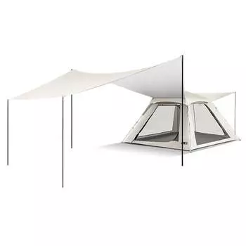 Палатка Jingdian Guangnian, ночная автоматическая, две двери и два окна, большая модель из серебристого пластика для нескольких человек, две двери и два окна, плюс большая модель из серебристого пластика