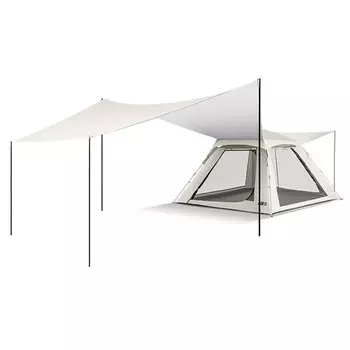 Палатка Jingdian Guangnian, ночная автоматическая палатка с двумя дверями и двумя окнами, большая серебристая пластиковая многоместная палатка из титана, черная, с серебряным покрытием, большая семейная палатка для прогулок