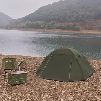 Палатка Mu Gaodi, ветрозащитная и непромокаемая походная двухслойная двойная палатка для кемпинга, солнечный день 2, NX22561010, оливково-зеленый