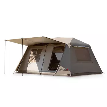 Палатка на крыше BSWolf Guangtu, две комнаты и одна гостиная, удобная складная двухслойная утолщенная непромокаемая палатка для кемпинга, темно-коричневый цвет