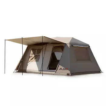 Палатка на крыше BSWolf Guangtu, две комнаты и одна гостиная, удобная складная двухслойная утолщенная непромокаемая палатка для кемпинга, темно-коричневый цвет