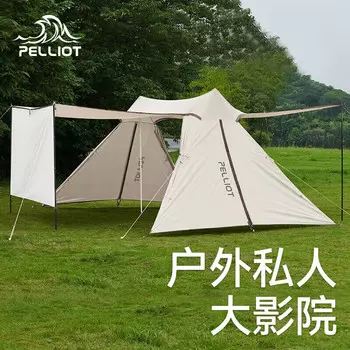 Палатка Pelliot Twin A Tower с навесом для кемпинга, солнцезащитный и непромокаемый утолщенный тент 16202727, хаки