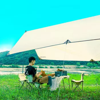 Палатка с балдахином Jingdian Guangnian, очень большая, многоместная, бежевая, 500см292см /