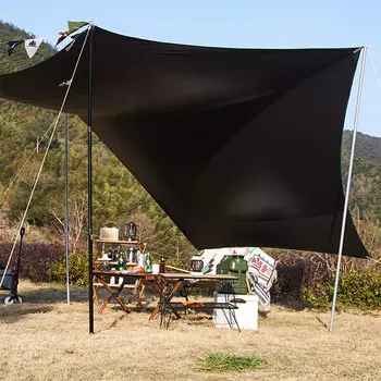 Палатка с навесом Jingdian Guangnian, виниловая, белая, серая, для 8 и более человек, 2113, винил, хаки/