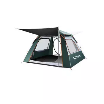 Палатка Ziyouke, уличная складная одиночная палатка с двумя дверями и двумя окнами [виниловый солнцезащитный] 3-4 человека + влагонепроницаемый коврик + коврик для пикника