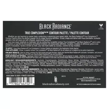 Палетка для контуринга Black Radiance True Complexion 8326 от темного до глубокого