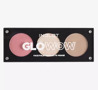 Палетка для лица Inglot Face, светло-сиреневый, светло-бежевый, светло-коричневый