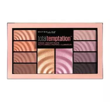 Палетка теней и хайлайтеров, 12 г Maybelline, Total Temptation, коричневый