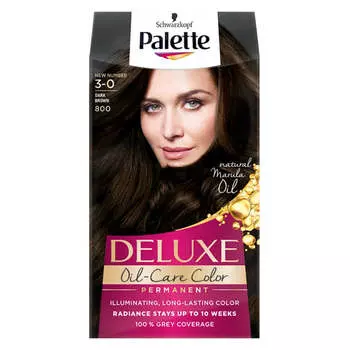 Palette Стойкая краска для волос Deluxe Oil-Care Color с микромаслами 800 (3-0) Темно-русый