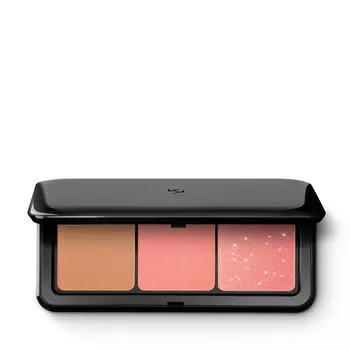 Палитра для лица Multi Finish Trio Blush & Bronzer Palette с 1 бронзером и 2 румянами с матовым и металлическим финишем 01 Coral 7 г KIKO Milano