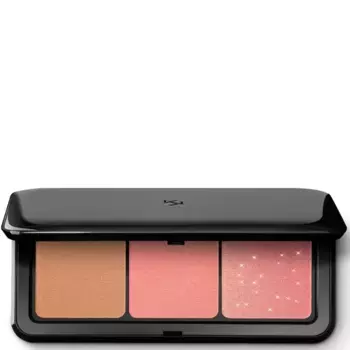 Палитра для лица trio multi finish с румянами и бронзером 7 г Kiko Milano, цвет 01 coral