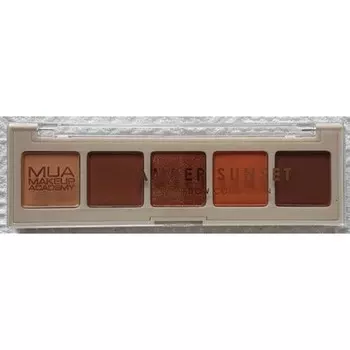 Палитра теней для век MUA 5-Pan 3,8 г - Оттенок: Amber Sunset (теплый коричневый) - Новинка Mua Makeup Academy