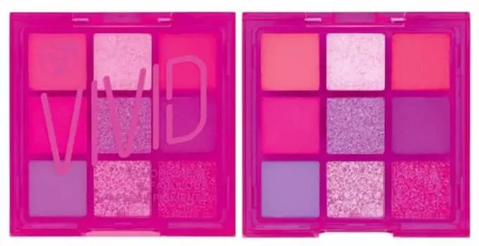 Палитра теней для век, насыщенный розовый цвет W7, розовый