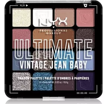 Палитра теней для век NYX Professional Makeup Ultimate Shadow Palette, оттенок Vintage Jean Baby, 16 шт.