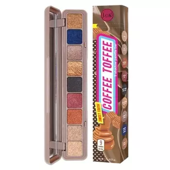 Палитра теней Sweet Tooth 9 Bar STB102 Coffe Toffee Eye Shimmer с зеркалом и сумкой на молнии J.Cat Beauty