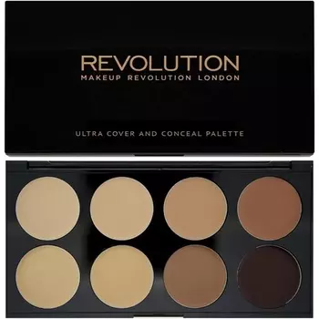 Палитра Ultra Cover and Conceal, средне-темная, 10 г Makeup Revolution