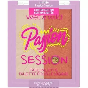 Палитра Wet 'n' Wild Face Palette Wild Crush Passion Collection Дуэт хайлайтера и румян с маслом семян маракуйи Палитра румян Passion Session Passion Session