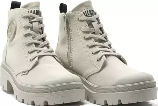 Палладиевые ботинки на шнуровке "PALLABASE TWILL" Palladium, серый
