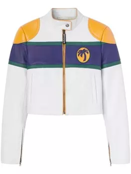 Palm Angels байкерская куртка Classic с логотипом, белый