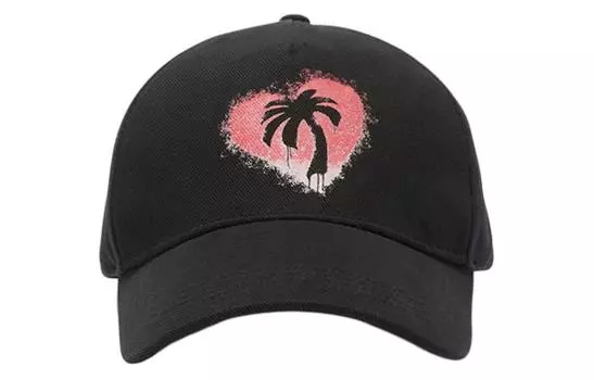 PALM ANGELS Бейсболка хлопковая унисекс черная