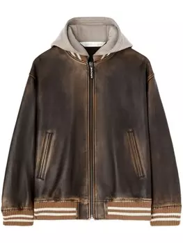 Palm Angels бомбер с логотипом, коричневый